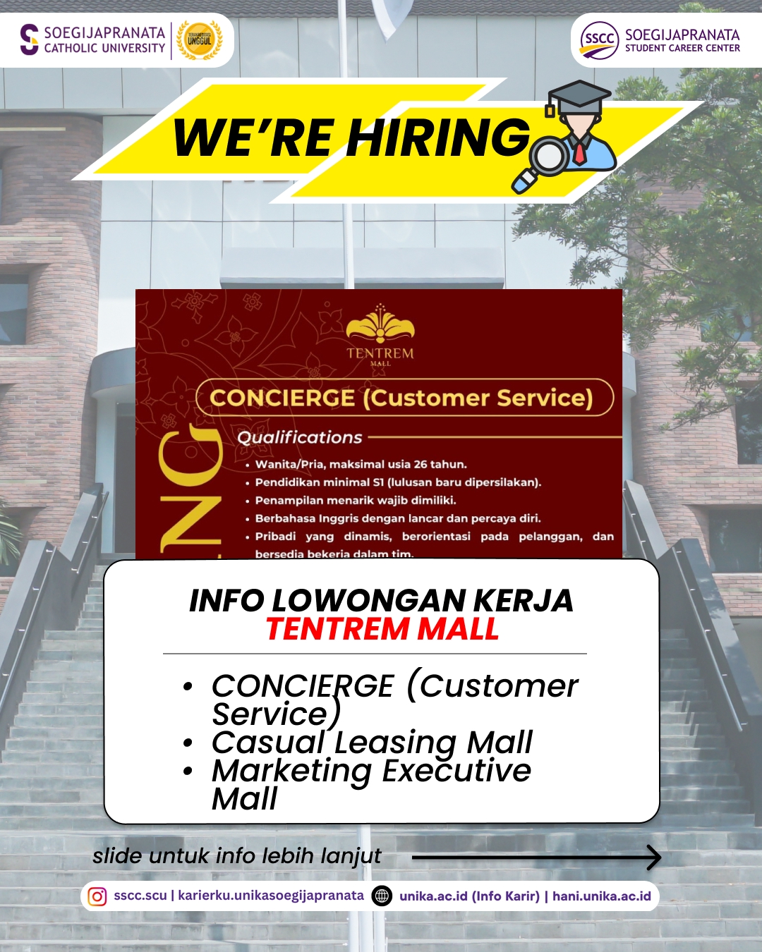 Loker Mei 2026 – Tentrem Mall Semarang || Job Vacancy